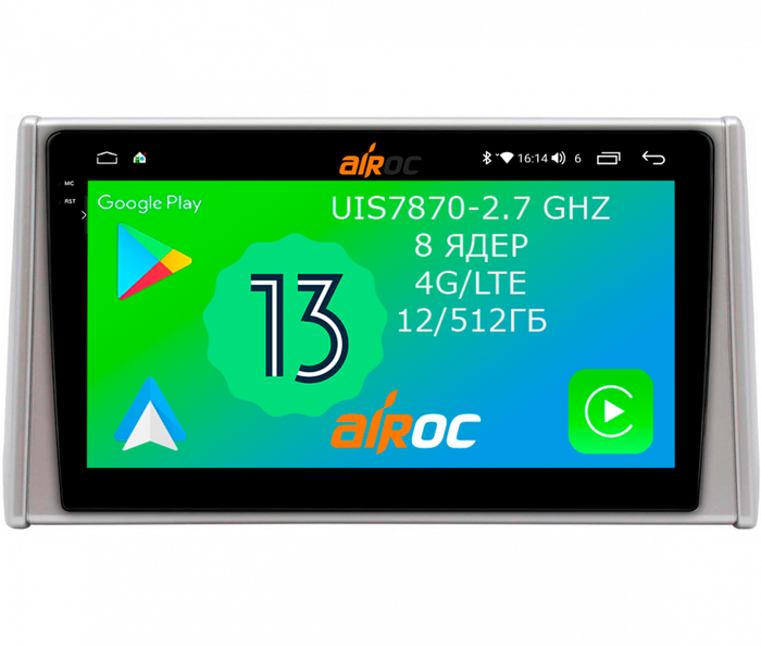 Магнитола для Toyota RAV4 5 2019-2022 (Китай) - Airoc 2K AU-1130 Android 13, TS20, 12/512Гб, SIM-слот