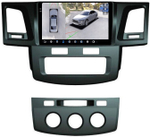 Магнитола для Toyota HiLux 7 2011-2015 - FarCar BX143M-360 монитор 9.5" 2K QLED на Android 13, 6Гб+128Гб, CarPlay, 4G SIM-слот, 4 камеры в комплекте