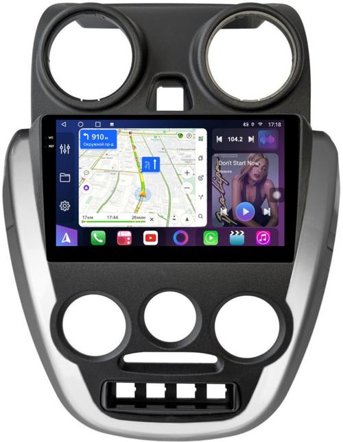Магнитола для Lada Granta 2011-2018 (большая рамка) - FarCar 7278F2 монитор 9.5" QLED на Android 14, TS18, CarPlay, 4G SIM-слот
