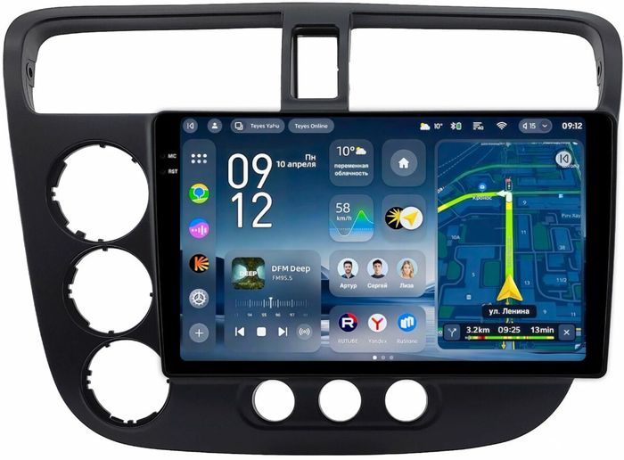 Магнитола для Honda Civic 7 2001-2005 левый руль - Teyes CC4-PRO монитор 9.5" 2K QLED на Android 13, Snapdragon 778G, ИИ, CarPlay, DSP, 4G SIM-слот
