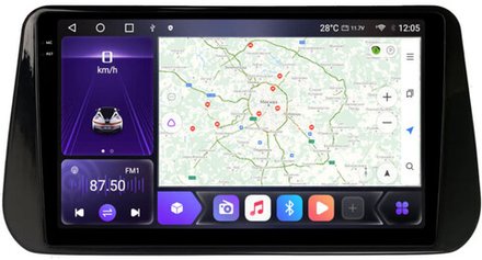 Магнитола для Hyundai Santa Fe 2020+ - Kuberg EW-1704 QLed+2K, Android 12, TS10, CarPlay, 4G SIM-слот