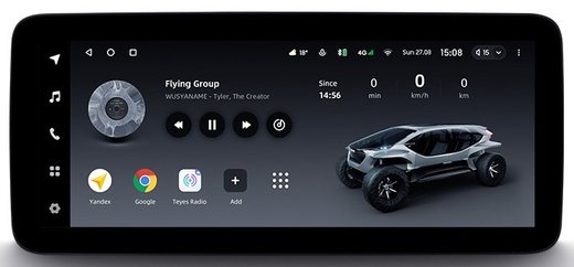 Магнитола для Toyota RAV4 40 2012-2019 (рамка 9) - Teyes LUX ONE ROUND монитор 12.3" 2K QLED на Android 10, CarPlay, 4G SIM-слот