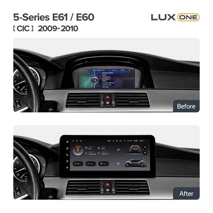 Магнитола для BMW 5 E60 2008-2010 CIC - Teyes LUX ONE 360 монитор 12.3" 2K QLED на Android 10, 6/128Гб, CarPlay, 4G SIM-слот, 4 камеры в комплекте