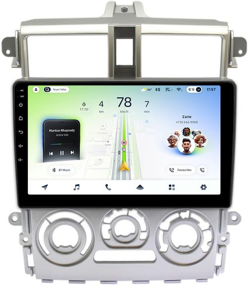Магнитола для Mitsubishi Colt 6 2002-2012, Colt Plus (правый руль, рамка серебро) - Teyes CC4L монитор 9" IPS на Android 14, Быстрая, Snapdragon 662, CarPlay, 4G SIM-слот