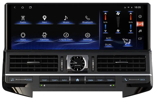 Магнитола для Toyota Land Cruiser 200 2015+ (низкая комплектация) - Kuberg ZH-T1603Х на Android 12, 8Гб+128Гб, 4G SIM-слот, CarPlay
