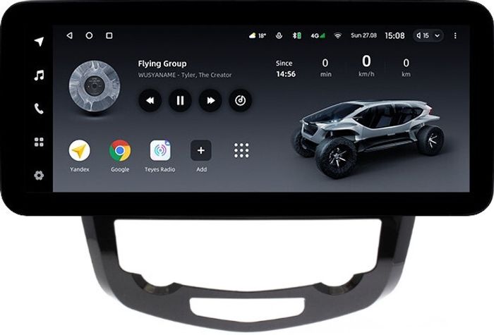 Магнитола для Nissan X-Trail T32, Qashqai J11 2014-2022 (климат, рамка большая) - Teyes LUX ONE ROUND монитор 12.3" 2K QLED на Android 10, CarPlay, 4G SIM-слот