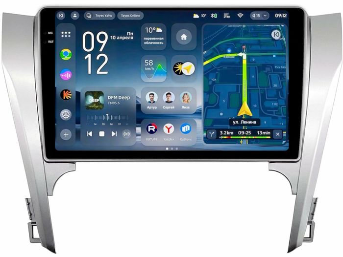 Магнитола для Toyota Camry 50 2011-2014 (рамка серебро) - Teyes CC4-PRO монитор 10.36" 2K QLED на Android 13, Snapdragon 778G, ИИ, CarPlay, DSP, 4G SIM-слот