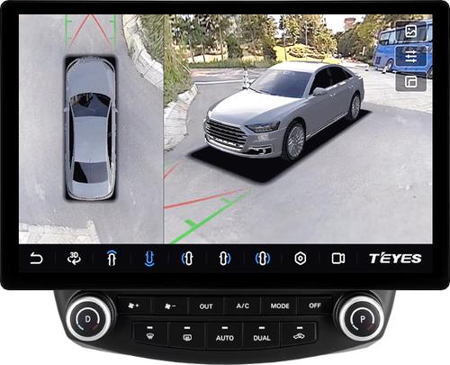Магнитола для Honda Accord 7 2003-2008 (рамка вниз) - Teyes CC3-2K-360 монитор 13" 2K QLED на Android 10, Быстрая, CarPlay, 4G SIM-слот, 4 камеры в комплекте