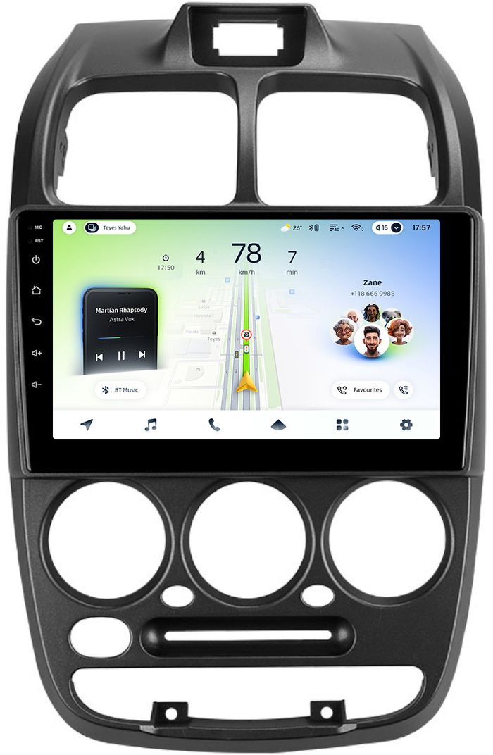 Магнитола для Hyundai Accent 2000-2011 (рамка 1 кнопка) - Teyes CC4L монитор 9" IPS, Android 14, Быстрая, Snapdragon 662, CarPlay, 4G SIM-слот