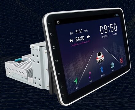 2DIN магнитола с поворотным экраном 10" - Kuberg OL-1008-Q на Android 12, ТОП процессор, 6+128Гб, CarPlay, 4G SIM-слот