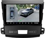Магнитола для Mitsubishi Outlander XL, Peugeot 4007, Citroen C-Crosser (Rockford, рамка гладкая) - Teyes CC3-2K-360 монитор 9.5" 2K QLED на Android 10, Быстрая, CarPlay, 4G SIM-слот, 4 камеры в комплекте