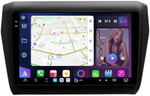 Магнитола для Suzuki Swift 5 2016-2023 (рамка матовая 9) - FarCar GX179-2M монитор 9.5" 2K QLED на Android 14, TS20, 6+128Гб, CarPlay, 4G SIM-слот