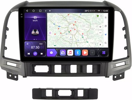 Магнитола для Hyundai Santa Fe 2006-2012 - Kuberg OL-9717 QLed+2K, Android 12, TS10, CarPlay, 4G SIM-слот