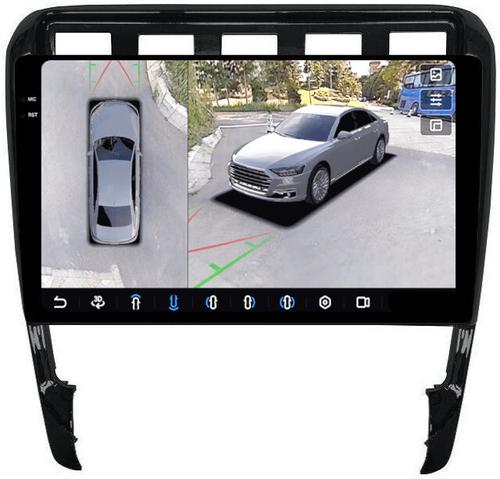 Магнитола для Porsche Cayenne 1 2002-2010 - FarCar BX443M-360 монитор 9.5" 2K QLED на Android 13, 6Гб+128Гб, CarPlay, 4G SIM-слот, 4 камеры в комплекте
