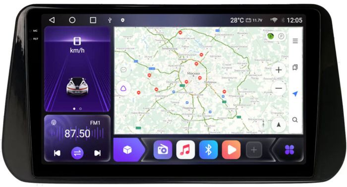 Магнитола для Hyundai Santa Fe 2020+ - Kuberg EW-1704 QLed+2K, Android 12, TS10, CarPlay, 4G SIM-слот