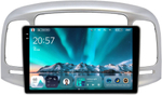 Магнитола для Hyundai Verna 2006-2010 (рамка серебро) - Teyes CC4 монитор 9.2" 2K QLED на Android 14, Snapdragon 680, DSP, CarPlay, 4G SIM-слот