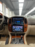 Магнитола для Toyota Land Cruiser 100, Lexus LX470 2002-2007 (любая комплектация) - Kuberg ZF-9001-GE вертикальный экран в стиле "Тесла" на Android 13, 8Гб+128Гб, CarPlay, 4G SIM-слот