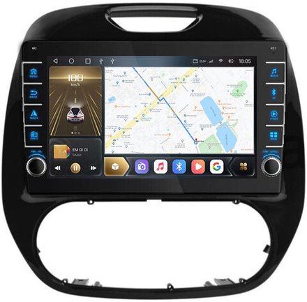 Магнитола для Renault Kaptur 2016+ (кондиционер) - Kuberg EW-9627-M (кнопки и крутилки), Android 12, TS10, CarPlay, 4G SIM-слот