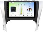 Магнитола для Toyota Camry 50 2011-2014 (рамка серебристо-черная) - Teyes CC4L-DTS монитор 9" IPS на Android 14, Быстрая, Snapdragon 662, CarPlay, 4G SIM-слот