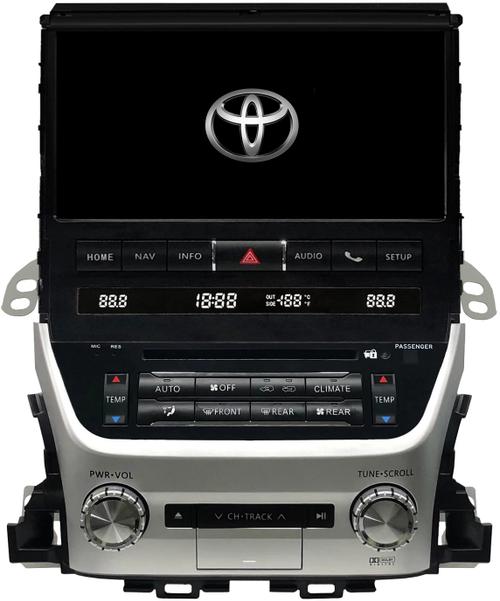 Магнитола для Toyota Land Cruiser 200 2015-2021 (без JBL) - Kuberg ZH-T1000 дисплей 10.1" на Android 12, 8/128Гб, CarPlay, 4G SIM-слот, блок климата в комплекте