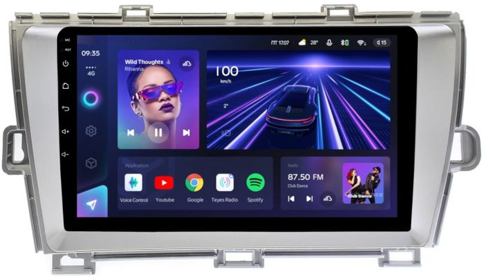 Магнитола для Toyota Prius 30 2009-2015 (правый руль) - Teyes CC3L на Android 10, 8-ядер, CarPlay, 4G SIM-слот