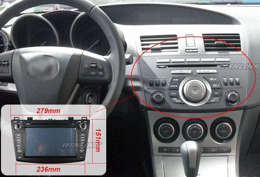Магнитола для Mazda 3, Axela 2009-2013 - Airok RD-2404D на Android 9/10, 8-ядер, 4ГБ-32ГБ