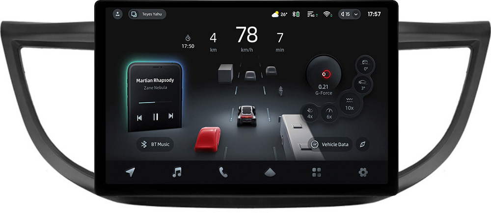 Магнитола для Honda CR-V 4 2012-2016 (большая рамка 9) - Teyes CC4-PRO монитор 13" 2K QLED на Android 13, Snapdragon 778G, ИИ, CarPlay, DSP, 4G SIM-слот