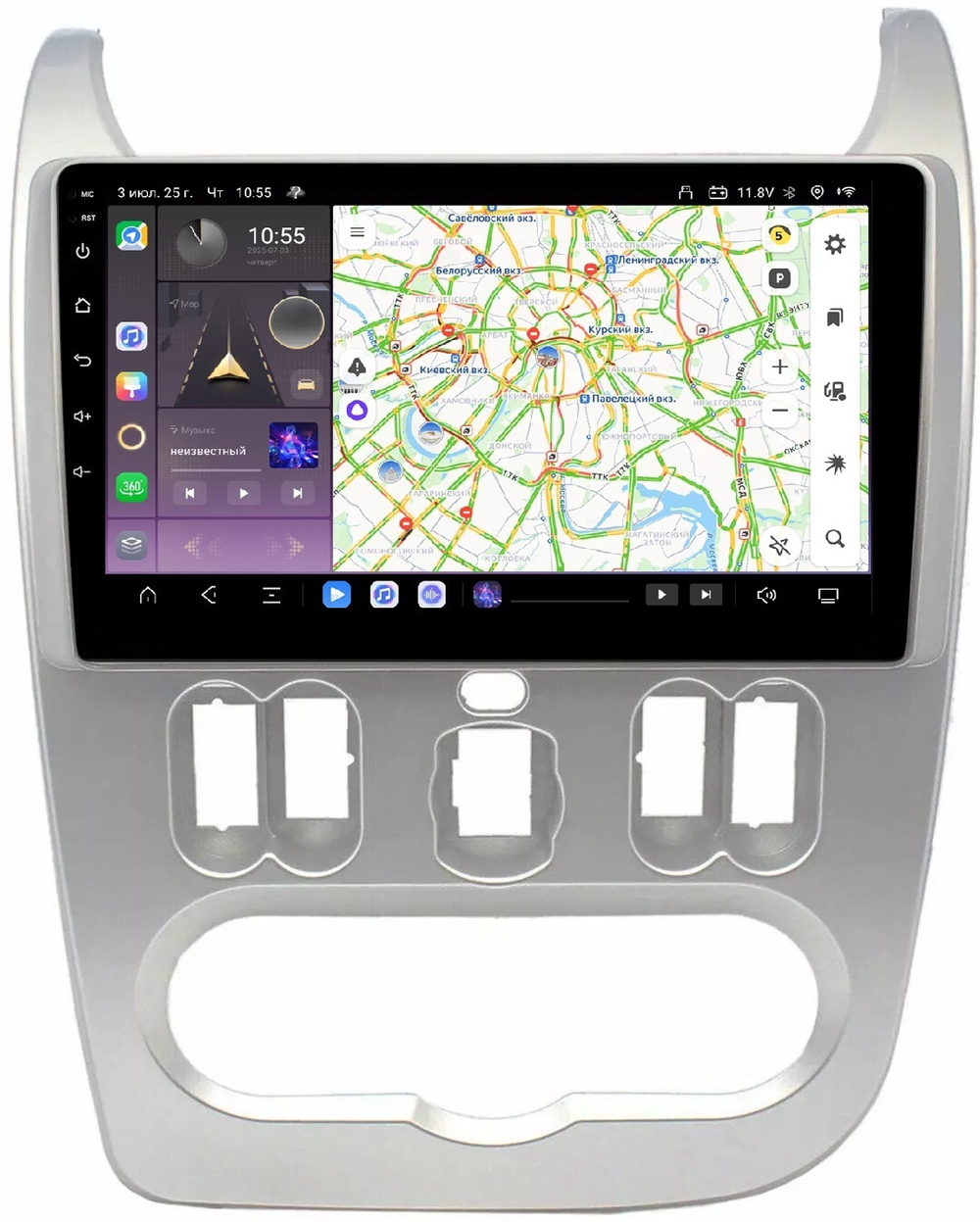 Магнитола для Renault Logan/Sandero 2009-2014 - Kuberg QLed, Android 13, TS20, CarPlay, SIM-слот