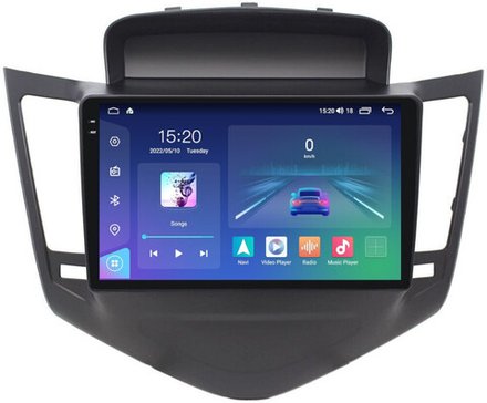 Магнитола для Chevrolet Cruze 2009-2012 (рамка черная) - Parafar PF045RN2K на Android 13, QLED+2K, ТОП процессор, 4Гб+32Гб, CarPlay, 4G SIM-слот
