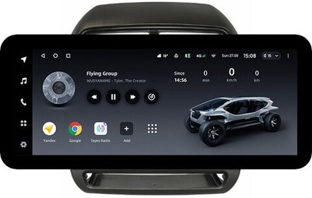 Магнитола для Mitsubishi ASX 2017+ (рамка 10) - Teyes LUX ONE ROUND монитор 12.3" 2K QLED на Android 10, CarPlay, 4G SIM-слот
