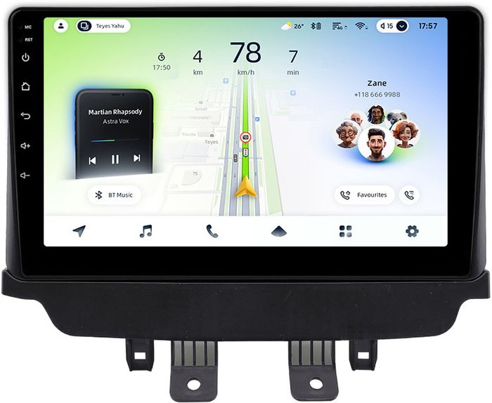 Магнитола для Mazda CX-3 2014-2023 (ШГУ монохром) - Teyes CC4L монитор 10" IPS на Android 14, Snapdragon 662, CarPlay, 4G SIM-слот