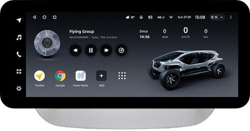 Магнитола для Hyundai Solaris 2 2017-2022 / Solaris HS (без штатной КЗВ, рамка серебро) - Teyes LUX ONE ROUND монитор 12.3" 2K QLED на Android 10, Быстрая, CarPlay, 4G SIM-слот