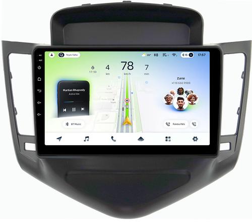 Магнитола для Chevrolet Cruze 1 2009-2012 (рамка черная) - Teyes CC4L монитор 9" IPS на Android 14, Быстрая, Snapdragon 662, CarPlay, 4G SIM-слот