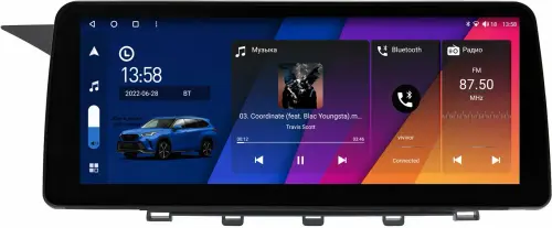 Магнитола для Mercedes-Benz GLK 2012-2015 - Canbox H-Line 0064 монитор 12.3" QLED в стиле BMW на Android 10, Быстрая, ТОП-процессор, CarPlay, 4G SIM-слот