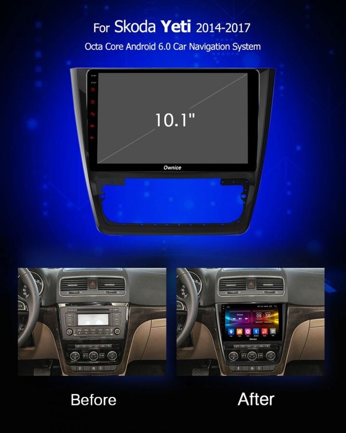 Магнитола для Skoda Yeti 2009-2018 (кондиционер) - Kuberg OL-1919 IPS, Android 10, 8 ядер (TS18), 4G SIM-слот