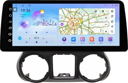 Магнитола для Jeep Wrangler 3 2014-2018 - FarCar монитор 12.3" 2K QLED на Android 14, TS10, CarPlay, 4G SIM-слот