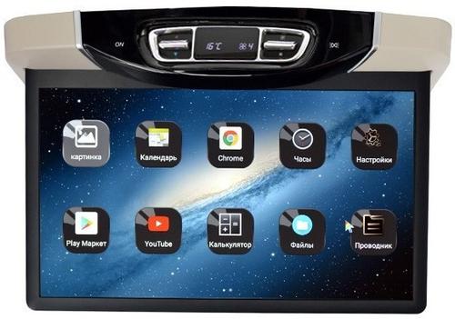 Монитор потолочный моторизированный для Mersedes-Benz V класс - ERGO ER15AMS-AUTO с экраном 15.6” (1920х1080 FullHD, Android, ) бежевый