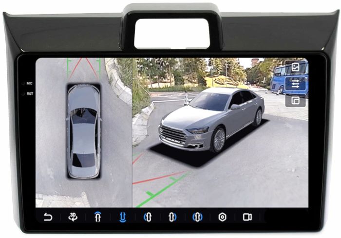 Магнитола для Toyota Corolla Axio 2, Fielder 3 2012-2023 - FarCar BX9-360-9545 монитор 9.5" 2K QLED на Android 13, 6Гб+128Гб, CarPlay, 4G SIM-слот, 4 камеры в комплекте