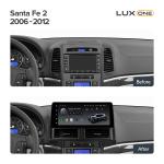 Магнитола для Hyundai Santa Fe 2 2006-2012 - Teyes LUX ONE монитор 12.3" 2K QLED на Android 10, Быстрая, CarPlay, 4G SIM-слот