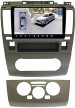 Магнитола для Nissan Tiida C11 2004-2013 (кондиционер/климат с прямоугольным экранчиком, рамка серая) - FarCar BX9-360-1148CN монитор 9.5" 2K QLED на Android 13, Быстрая, CarPlay, 4G SIM-слот, 4 камеры в комплекте