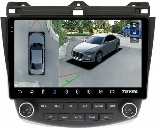 Магнитола для Honda Accord 7 2003-2008 - Teyes CC3-2K-360 на Android 10, 2K QLED, 6Гб+128Гб, CarPlay, 4G SIM-слот, 4 камеры в комплекте