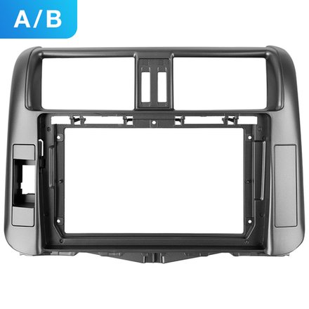 Комплект рамки с разъёмами 9"+can Toyota Prado 150 2009-2013 черная (B)