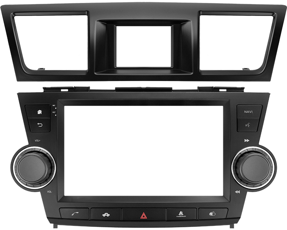 Магнитола для Toyota Highlander 2 XU40 2007-2013 (рамка с крутилками и кнопками) - Teyes CC4 монитор 9.2" 2K QLED на Android 14, Snapdragon 680, DSP, CarPlay, 4G SIM-слот