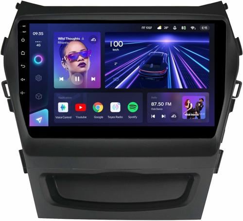 Магнитола для Hyundai Santa Fe 3 2012-2018 (климат на ШГУ) - Teyes CC3L монитор 9" IPS на Android 10, 8-ядер, CarPlay, 4G SIM-слот