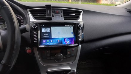 Магнитола для Nissan Sentra/Sylphy B17 2012-2023, Tiida 2015 (рамка с крутилками и кнопками) - CanBox 9-2508 Android 10, 8-ядер, SIM-слот