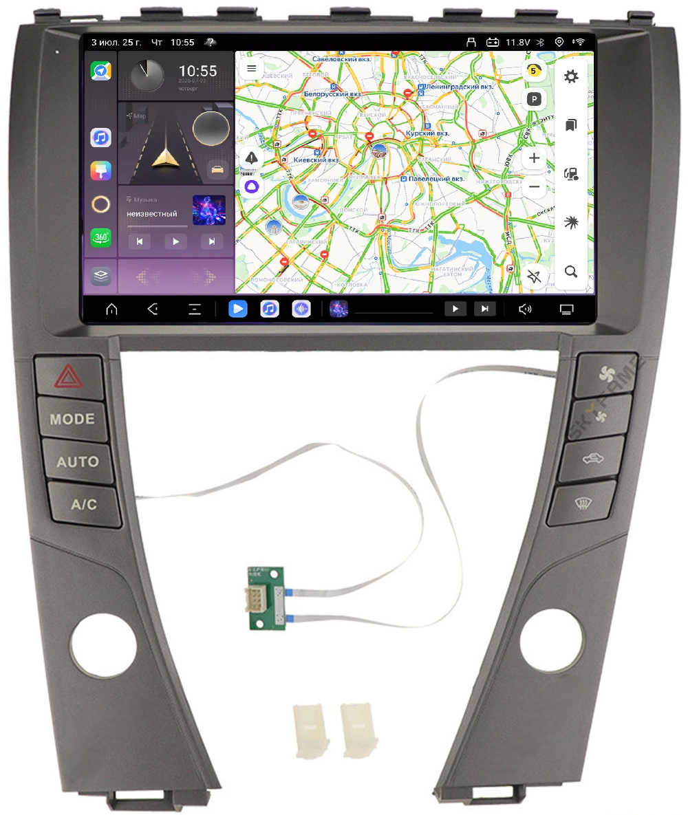 Магнитола для Lexus ES350 2006-2012 - Kuberg SF-9118 (рамка 9") QLed+2K, Android 13, TS20, CarPlay, 4G SIM-слот
