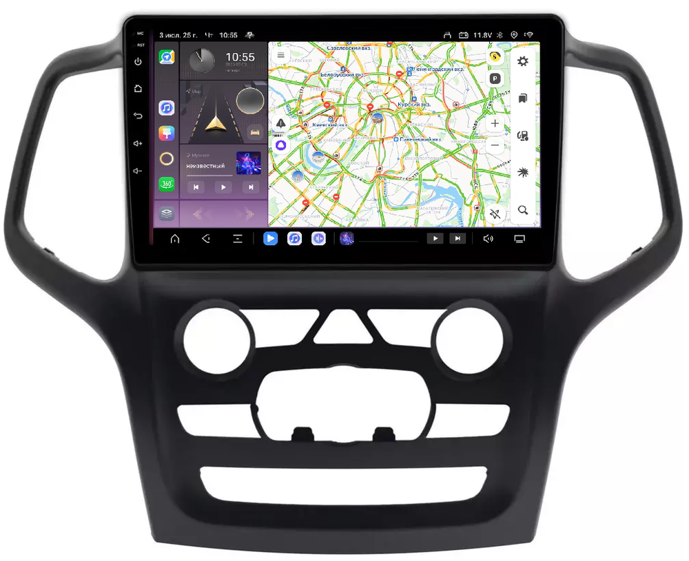 Магнитола для Jeep Grand Cherokee WK2 2013-2021 (взамен 5" экрана) - Kuberg QLed, Android 13, TS20, CarPlay, SIM-слот