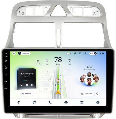 Магнитола для Peugeot 307 2001-2008 - Teyes CC4L монитор 9" IPS на Android 14, Snapdragon 662, CarPlay, 4G SIM-слот