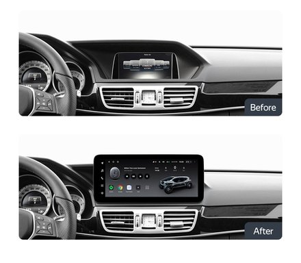 Магнитола для Mercedes-Benz E W212 седан левый руль 2015 NTG 5.0 - Teyes LUX ONE ROUND монитор 12.3" 2K QLED на Android 10, CarPlay, 4G SIM-слот