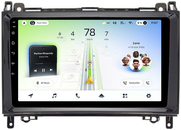 Магнитола для Mercedes Benz A, B, Vito, Viano W639/W447, Sprinter W906, VW Crafter - Teyes CC4L монитор 9" IPS на Android 14, Быстрая, Snapdragon 662, CarPlay, 4G SIM-слот